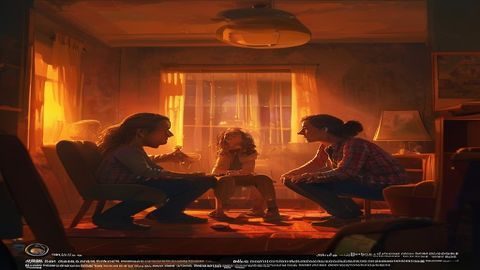 妈妈的朋友2电影第三章情感爆发场景，室内暖光环境中人物情绪达到高潮，画面张力强烈